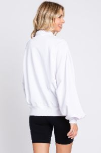 Ivory Collared Button Pullover sold by Pinkblush
