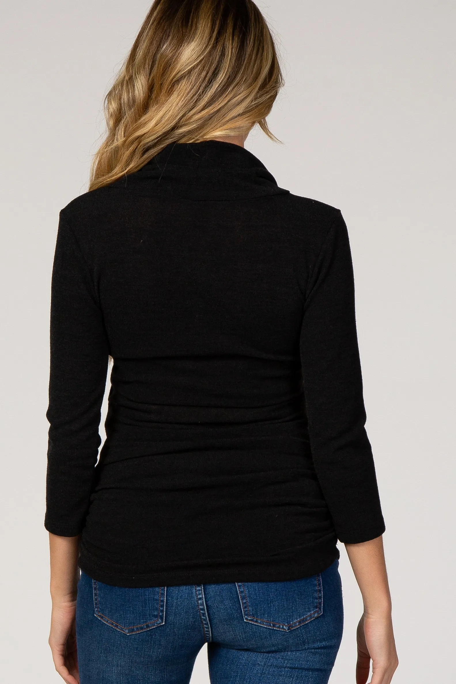 Black Knit Maternity/Nursing Top sold by Pinkblush product image thumbnail 3