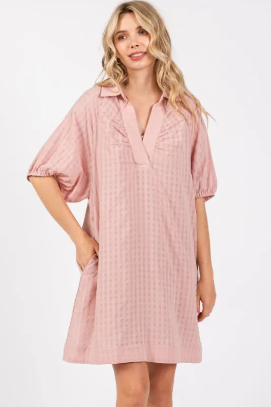 Mauve Monochrome Striped Dress sold by Pinkblush