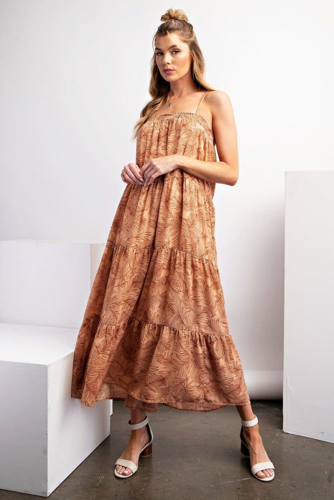 Latte Leaf Printed Tiered Cami Dress sold by Pinkblush product image thumbnail 2