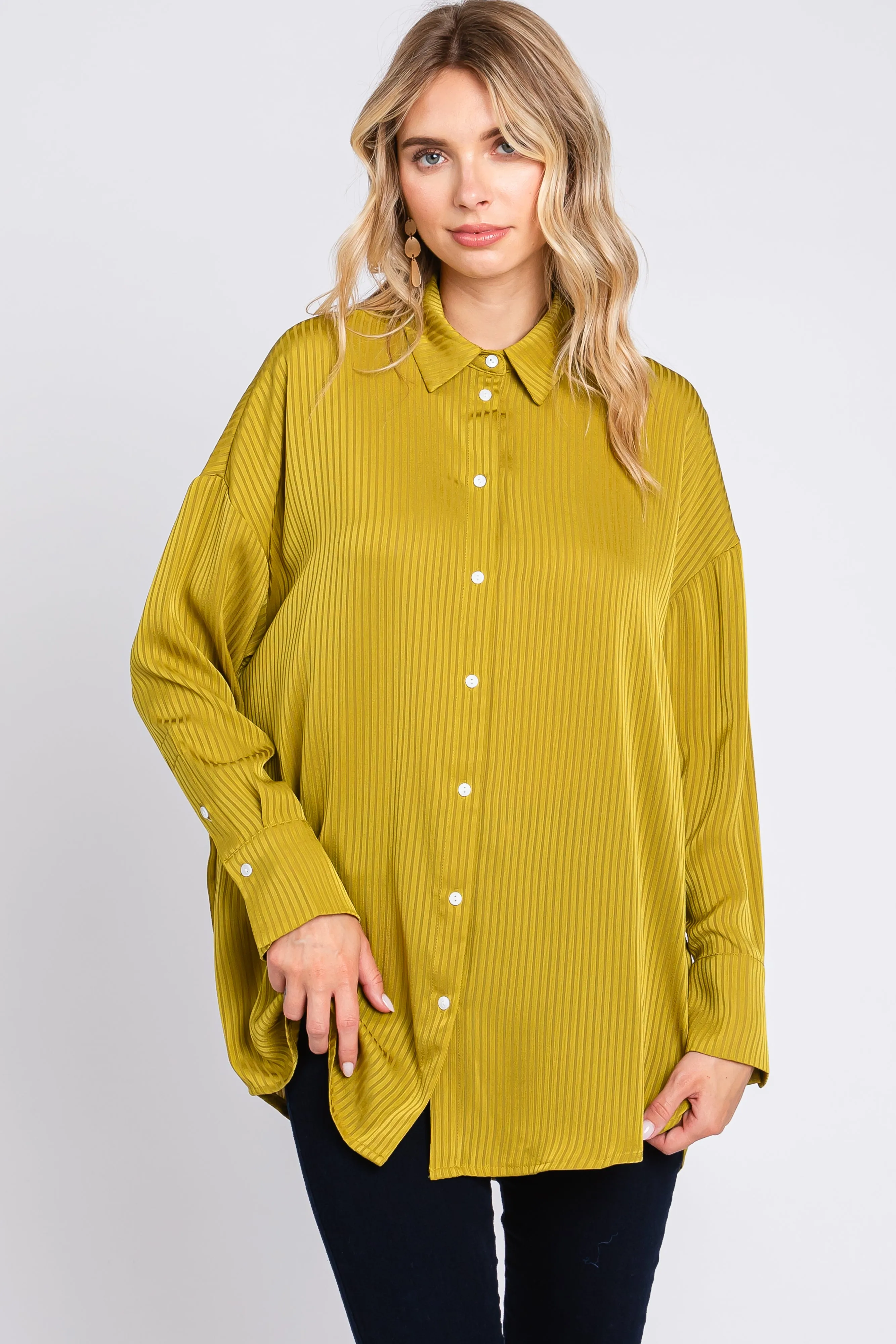 Lime Striped Button Up Top sold by Pinkblush product image thumbnail 2