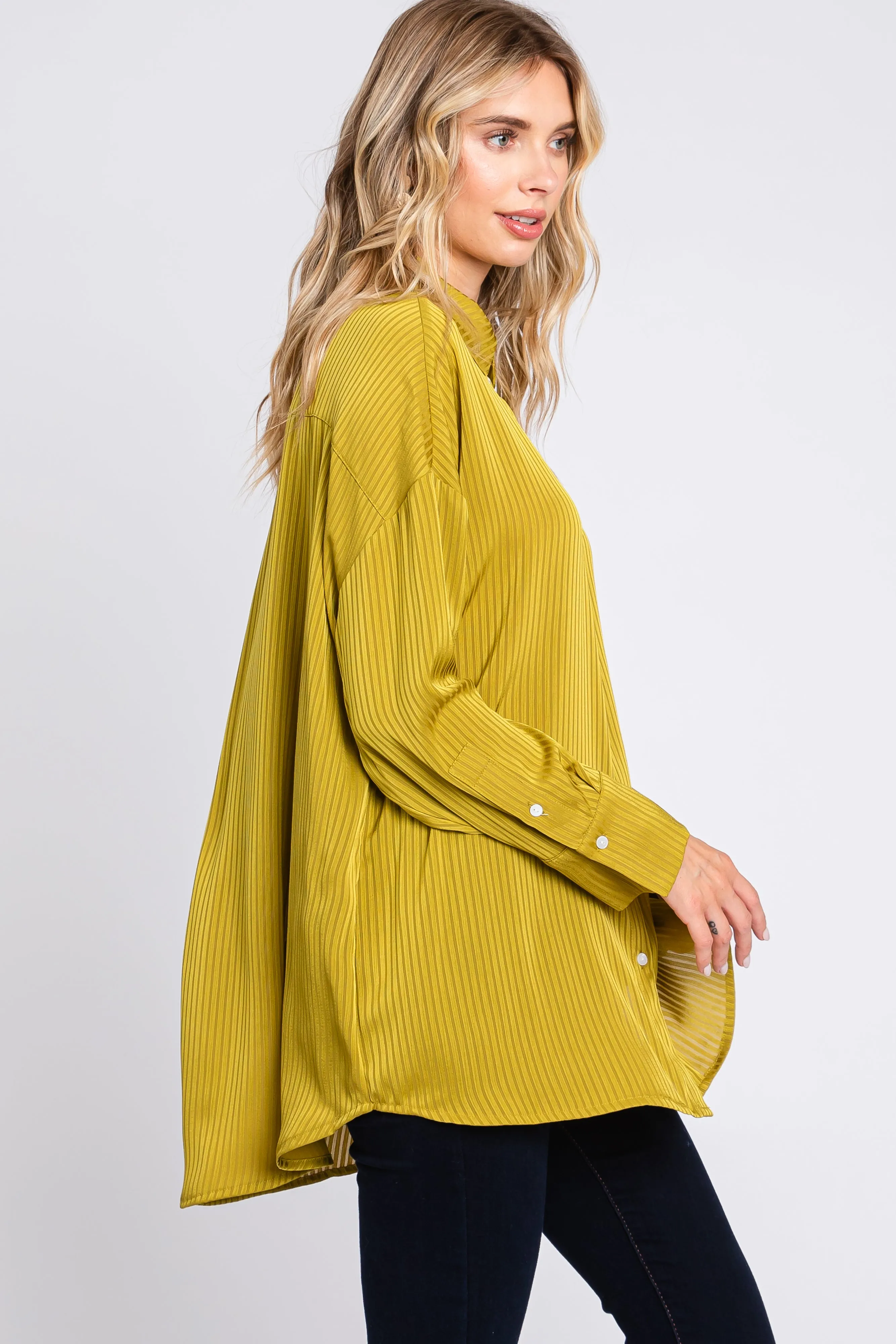 Lime Striped Button Up Top sold by Pinkblush product image thumbnail 3
