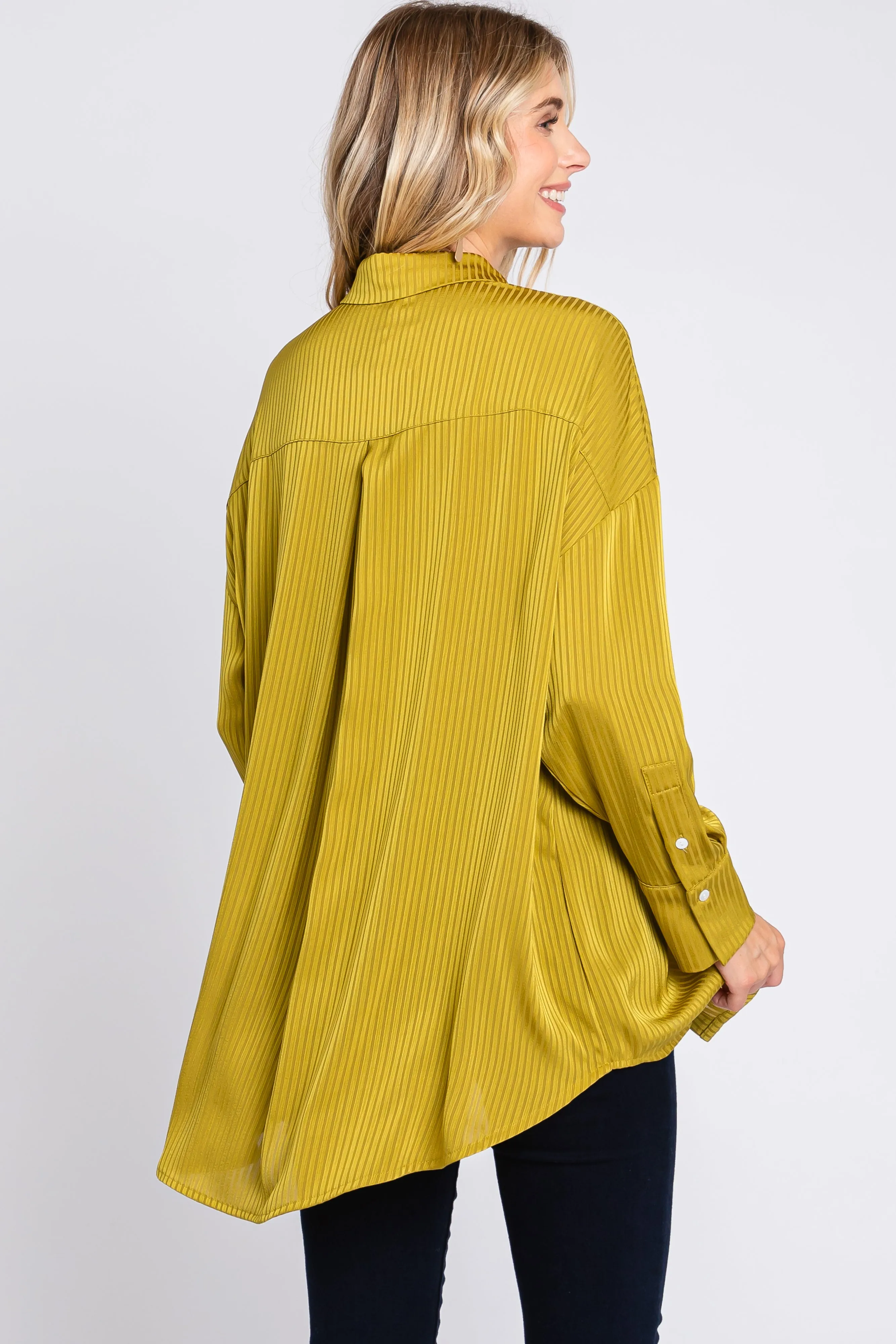 Lime Striped Button Up Top sold by Pinkblush product image thumbnail 4