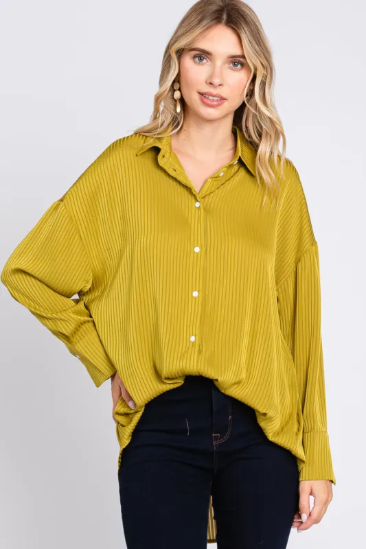 Lime Striped Button Up Top sold by Pinkblush