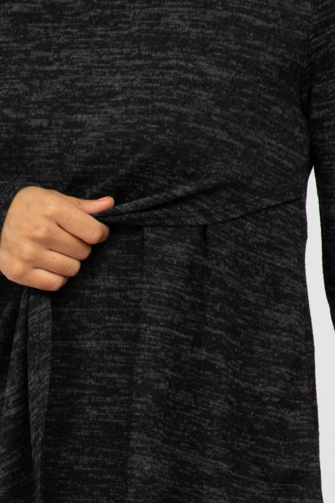 Black Heather Knit Layered Front Nursing Top sold by Pinkblush product image thumbnail 4