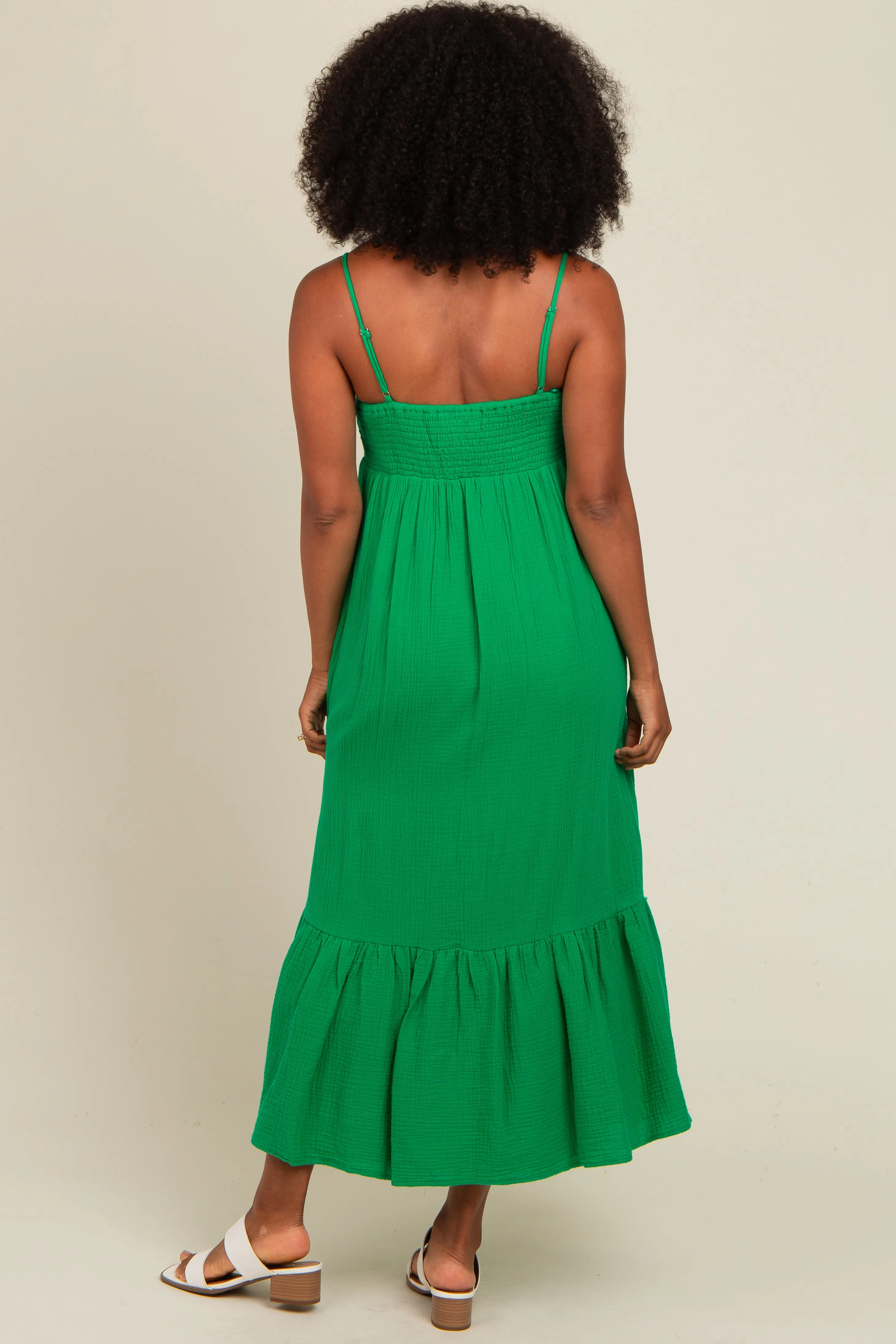 Green Smocked Maxi Dress sold by Pinkblush product image thumbnail 4