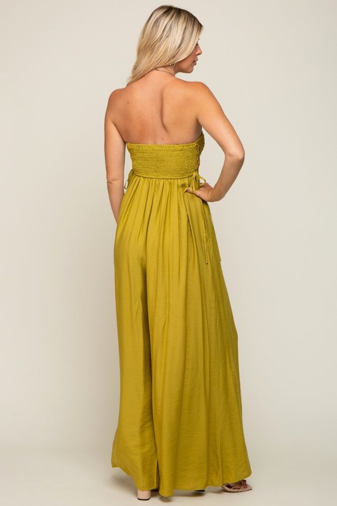 Lime Lace Strapless Wide Leg Jumpsuit sold by Pinkblush product image thumbnail 3