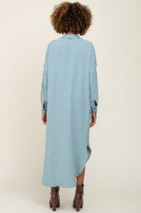 Sage Button Down Front Pocket Midi Dress sold by Pinkblush
