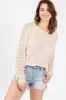Cream Crochet Detail Sleeve Knit Top sold by Pinkblush