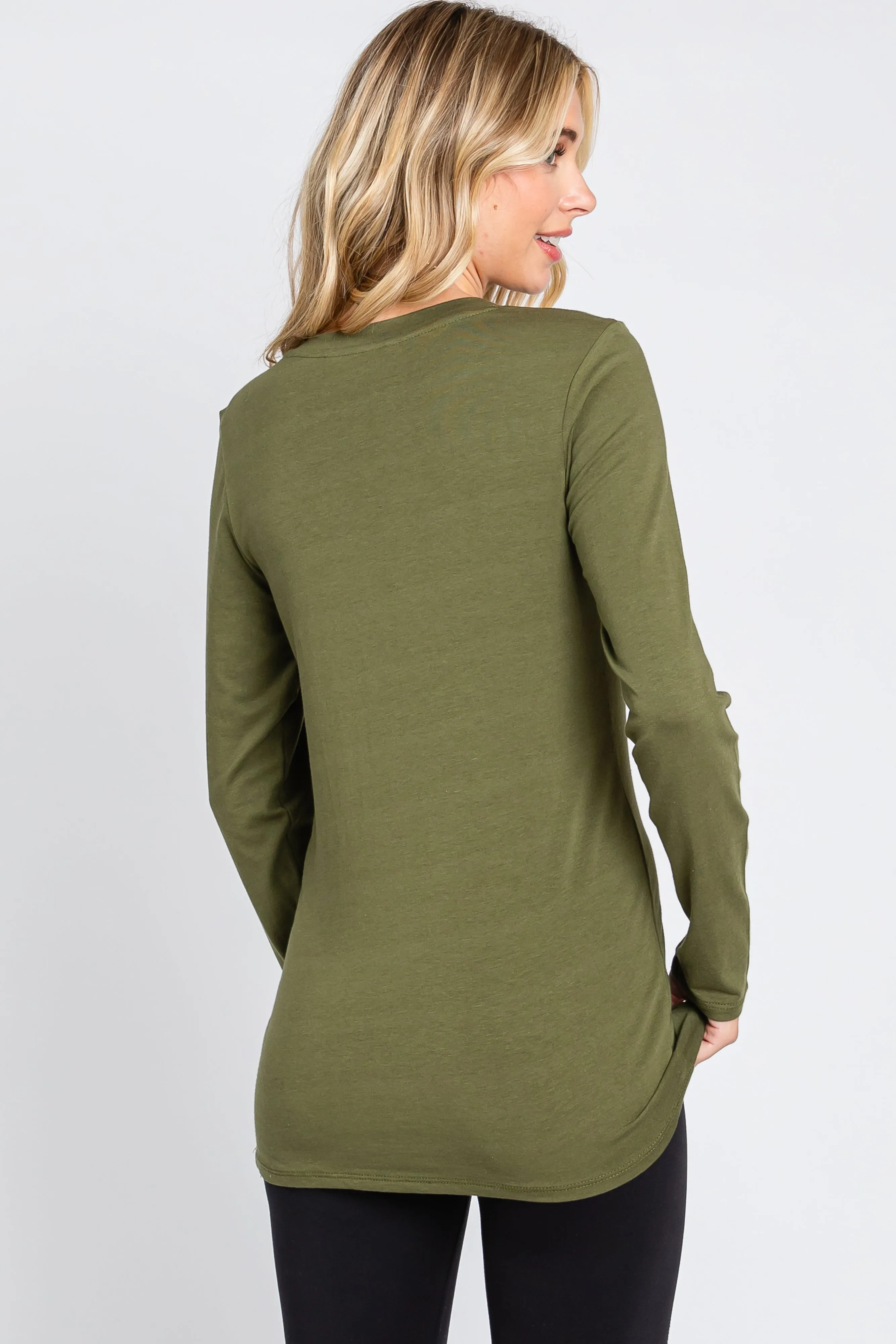Olive Long Sleeve Top sold by Pinkblush product image thumbnail 3