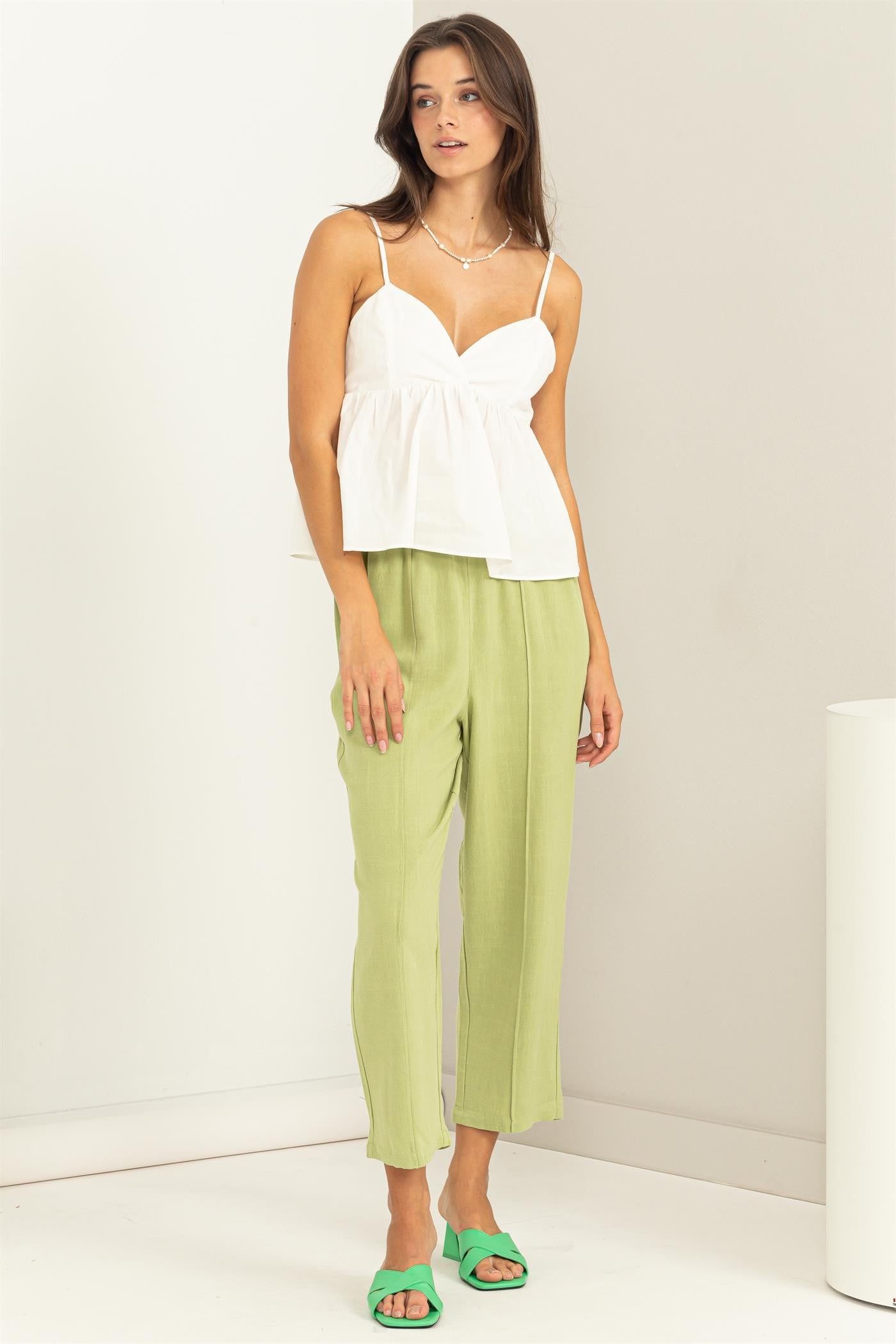 Off White Tie-Back Peplum Cami Top sold by Pinkblush product image thumbnail 4