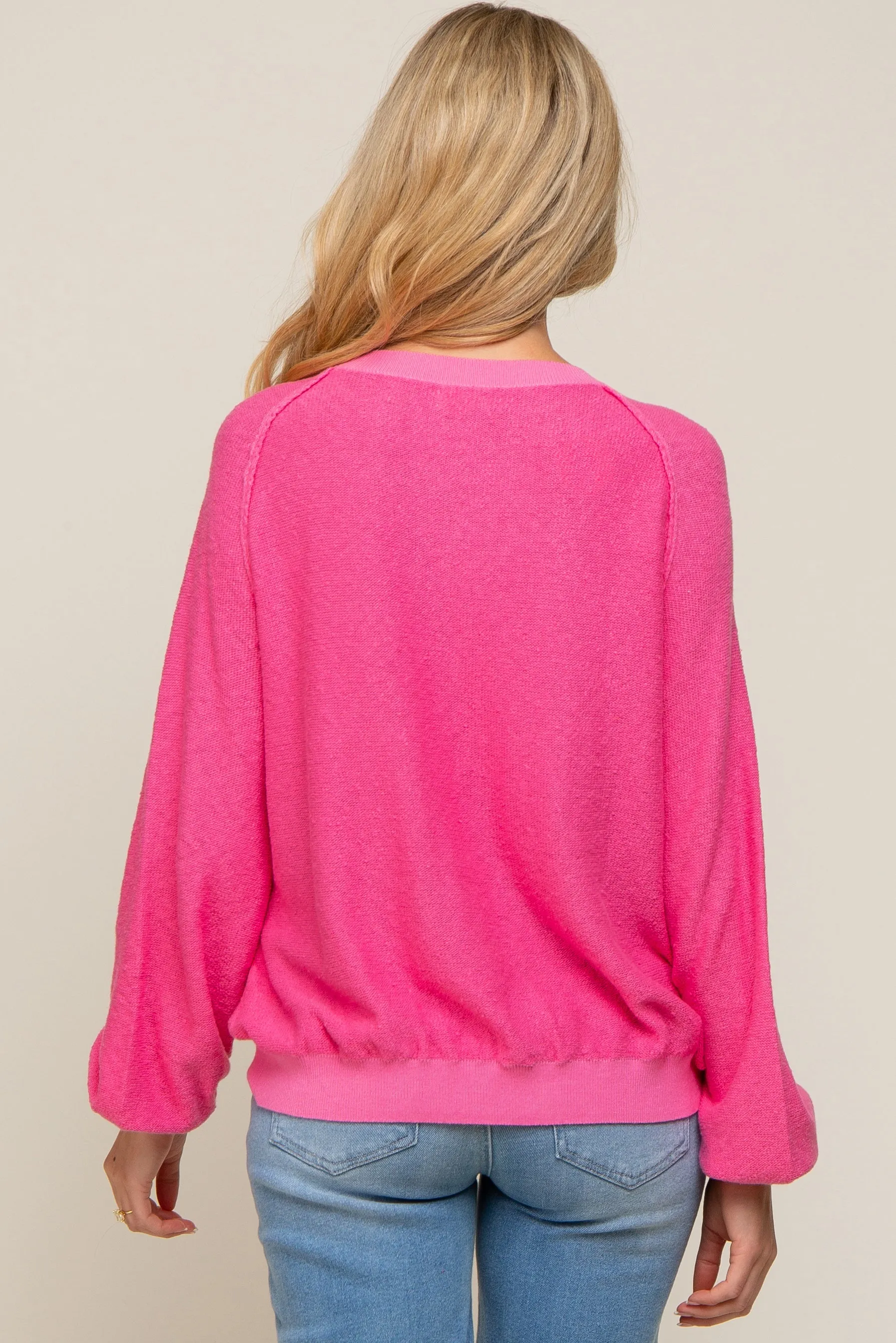 Fuchsia Knit Long Sleeve Maternity Top sold by Pinkblush product image thumbnail 3