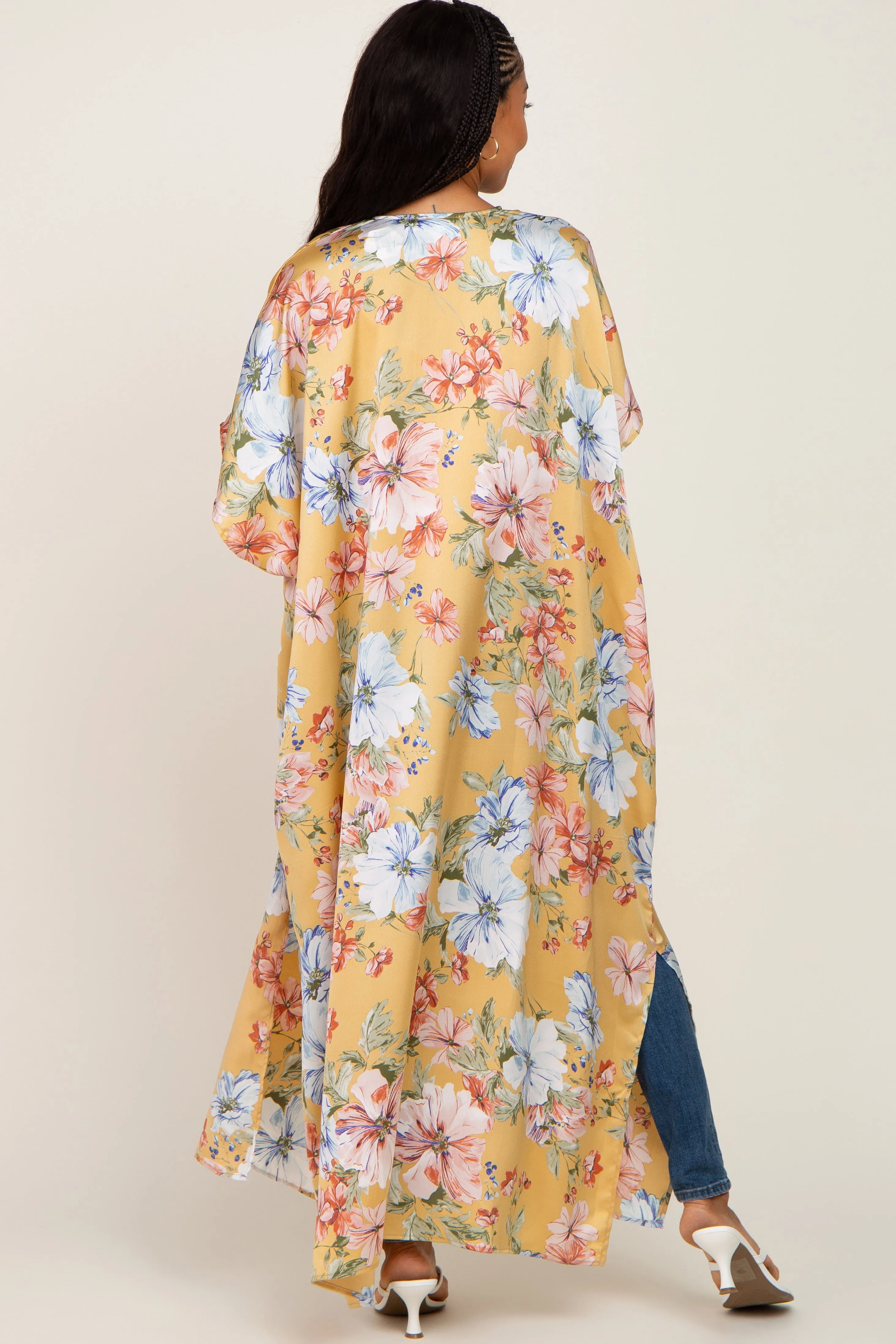 Yellow Floral Side Slit Cover-Up sold by Pinkblush product image thumbnail 3