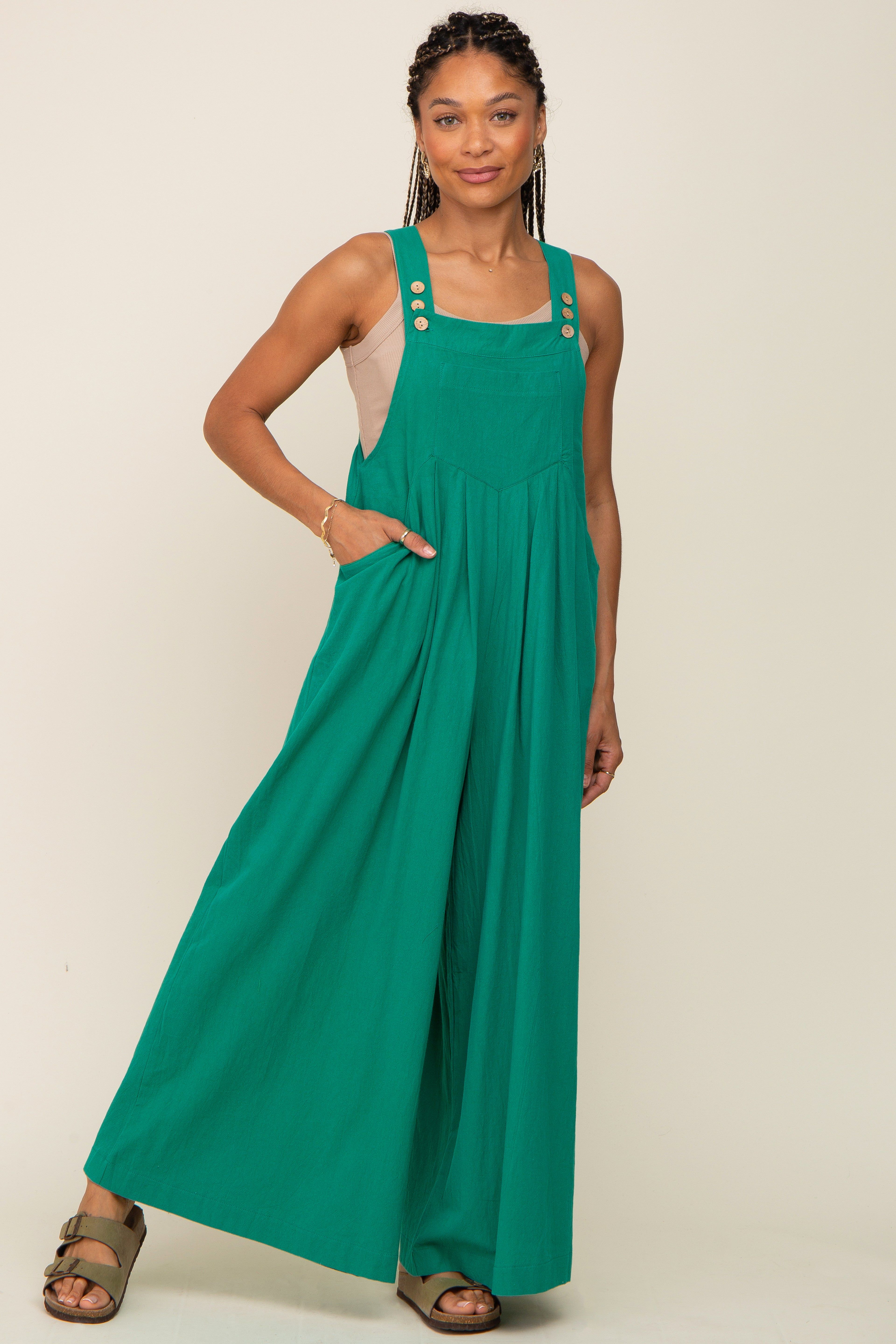 Green Wide Leg Jumpsuit sold by Pinkblush product image thumbnail 4