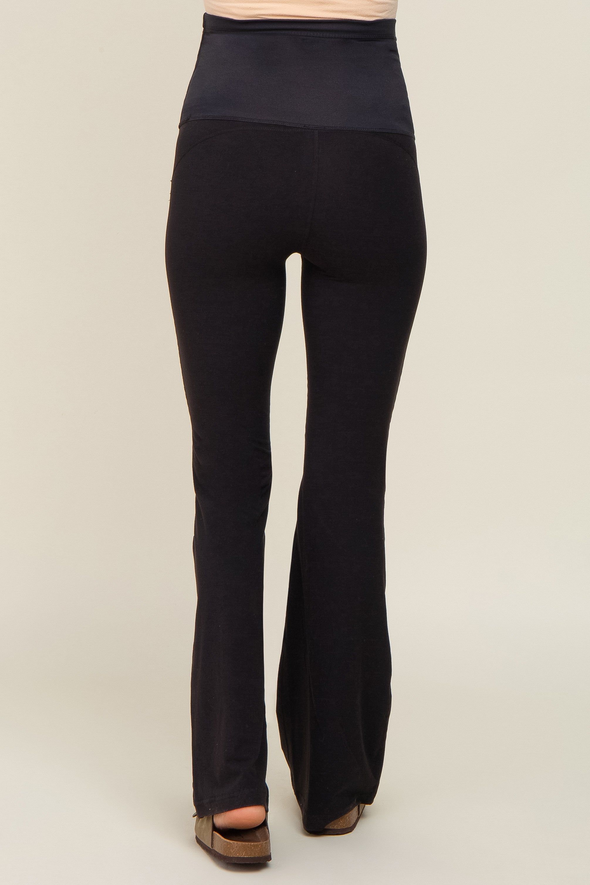 Black Maternity Flared Leggings sold by Pinkblush product image thumbnail 4