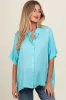 Aqua Dolman Sleeve Button Down Maternity Blouse sold by Pinkblush