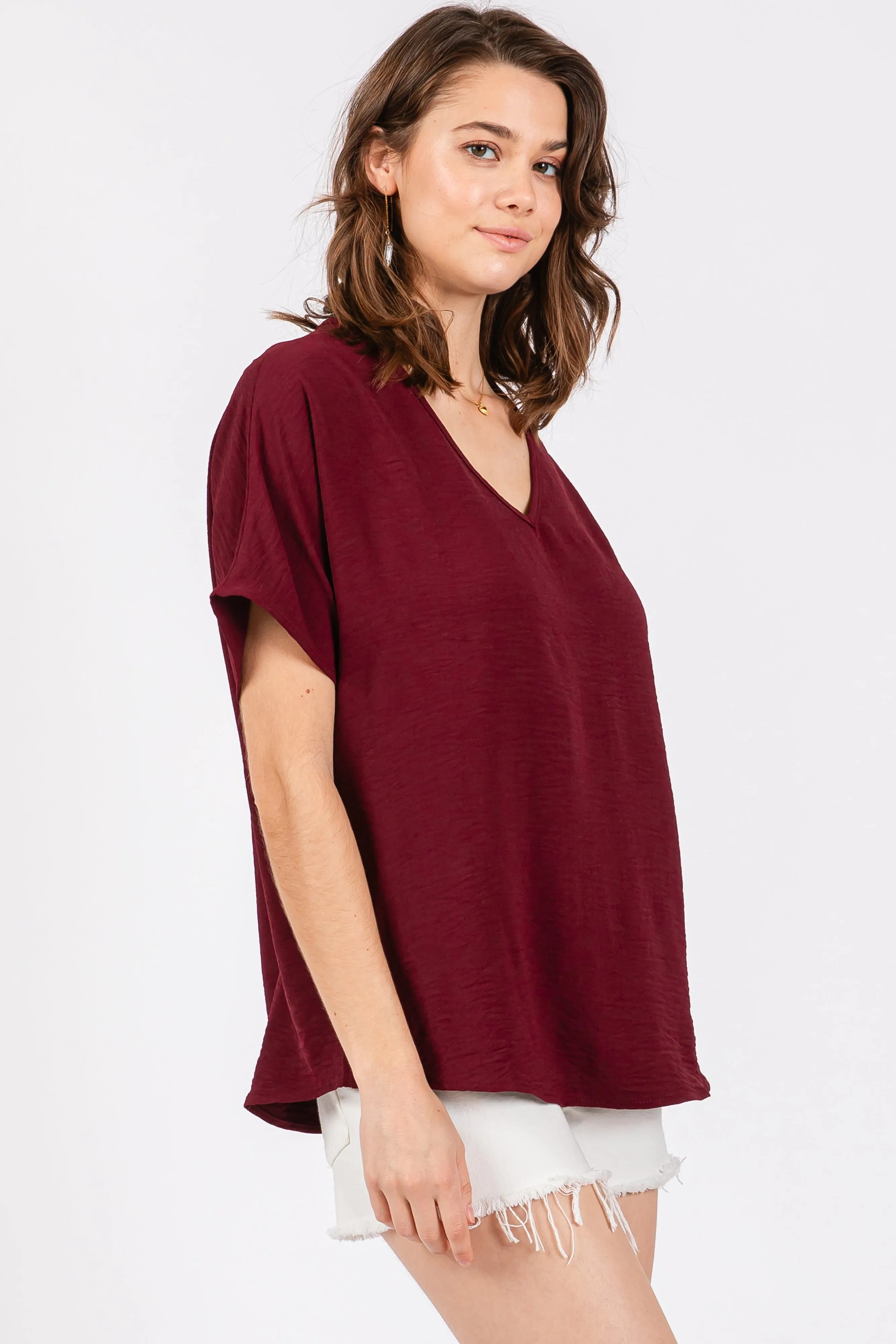 Merlot Short Sleeve Blouse sold by Pinkblush product image thumbnail 2