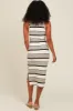 Ivory Striped Sleeveless Midi Dress sold by Pinkblush