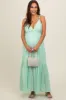 Mint Green Floral Eyelet Shoulder Tie Maternity Dress sold by Pinkblush