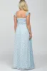 Light Blue Floral Chiffon Sweetheart Neck Off Shoulder Maternity Maxi Dress sold by Pinkblush