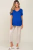 Blue V-Neck Maternity Tee sold by Pinkblush
