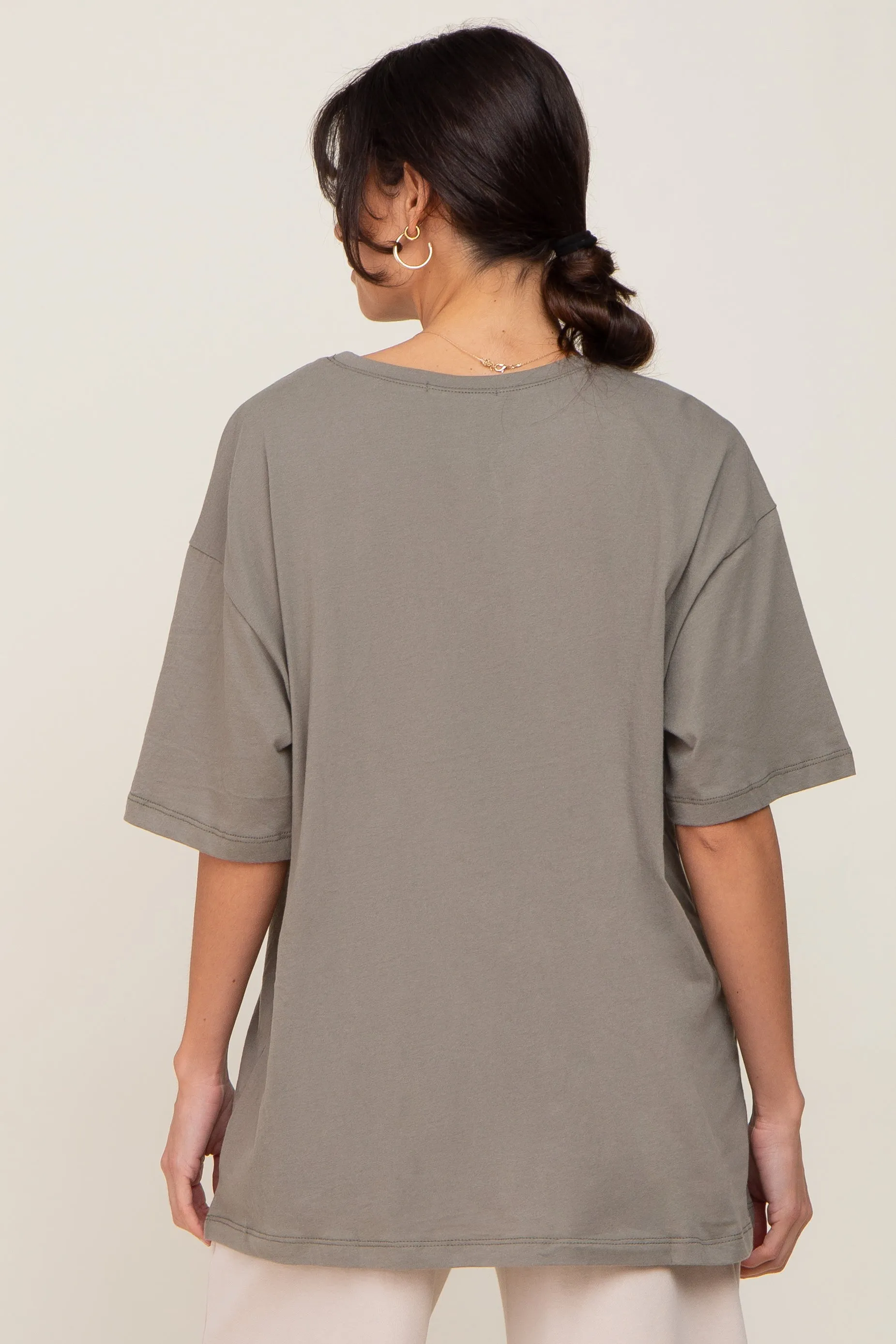 Olive Basic Oversized Tee sold by Pinkblush product image thumbnail 3