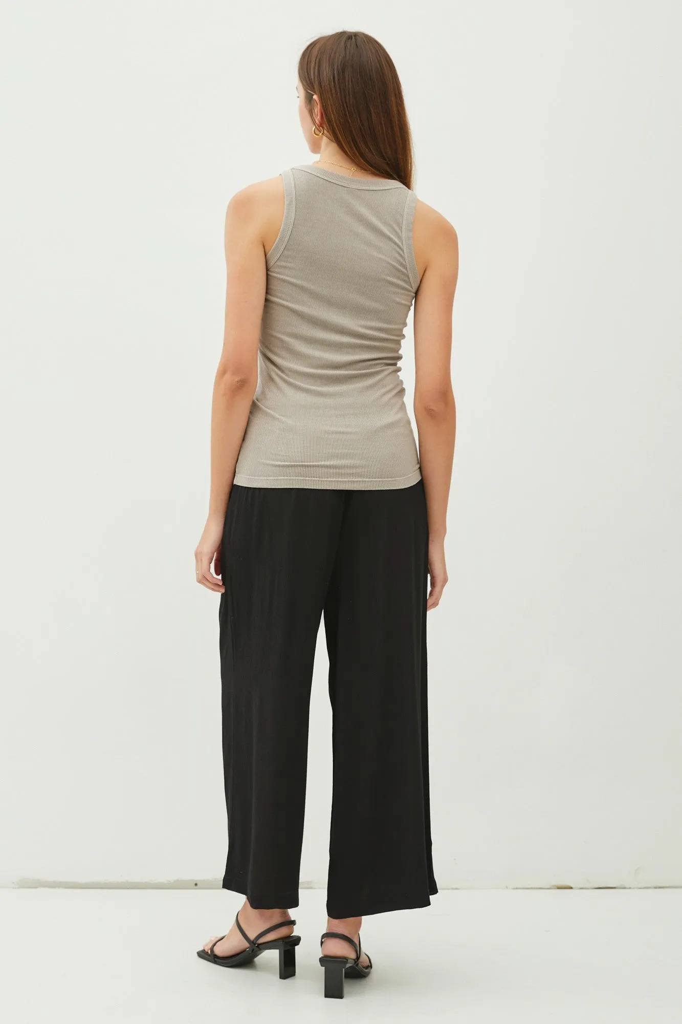Taupe Sleeveless Ribbed Top sold by Pinkblush product image thumbnail 3