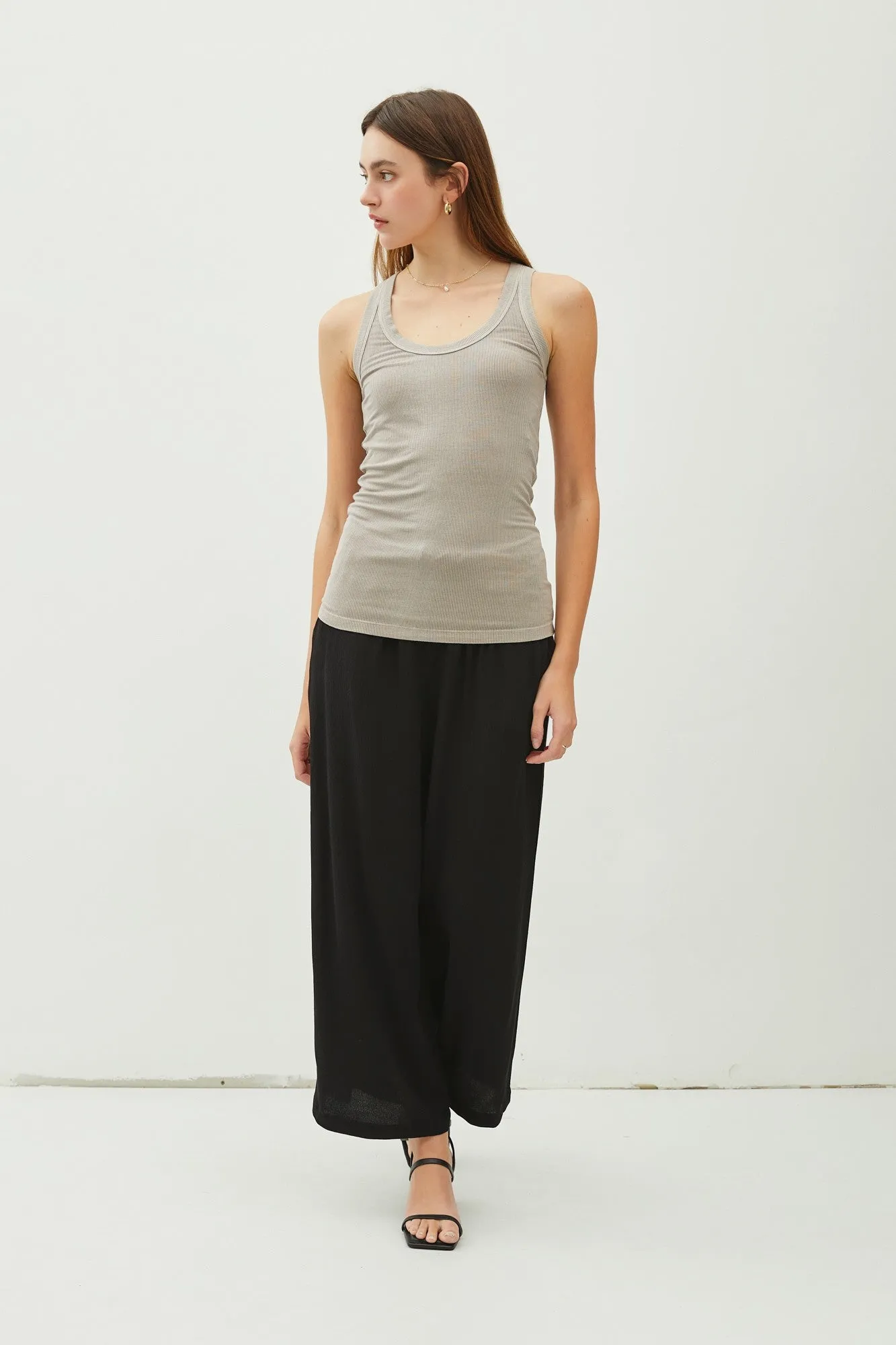 Taupe Sleeveless Ribbed Top sold by Pinkblush product image thumbnail 4