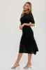 Black Open Knit Crochet Midi Dress sold by Pinkblush