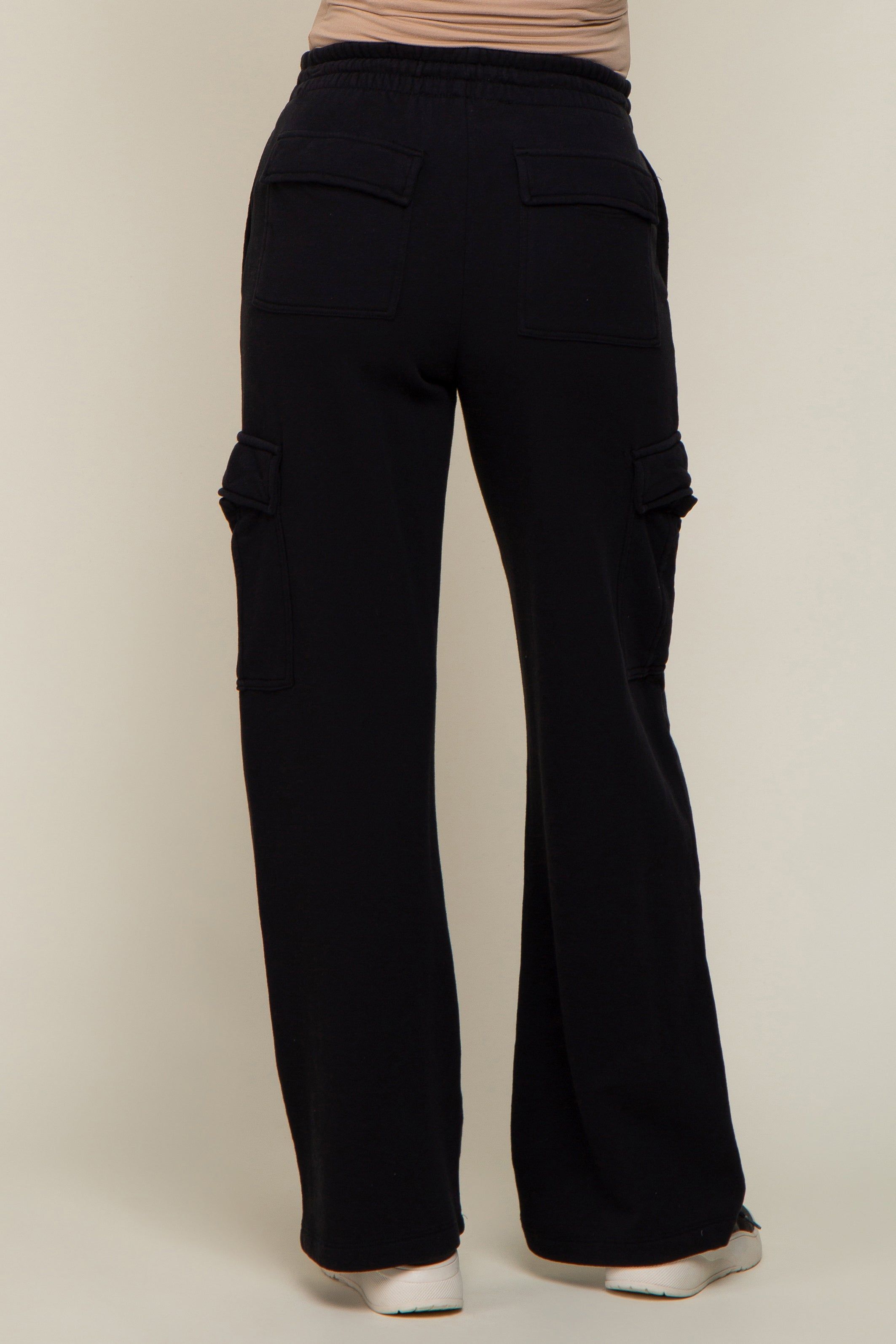 Black Pocketed Maternity Lounge Pants sold by Pinkblush product image thumbnail 4