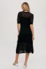 Black Open Knit Crochet Midi Dress sold by Pinkblush