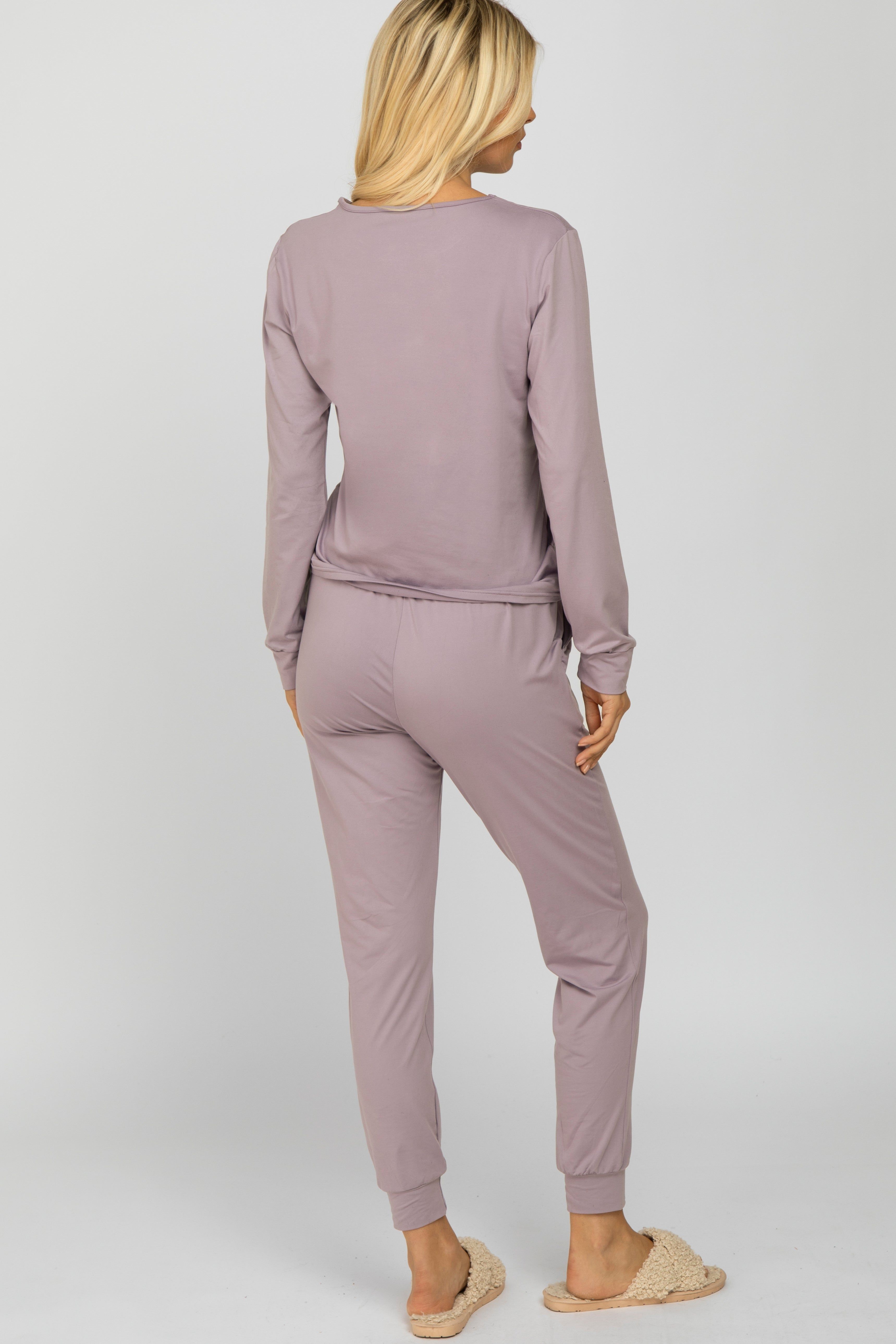 Lavender Soft Knit Jogger Lounge Set sold by Pinkblush product image thumbnail 4