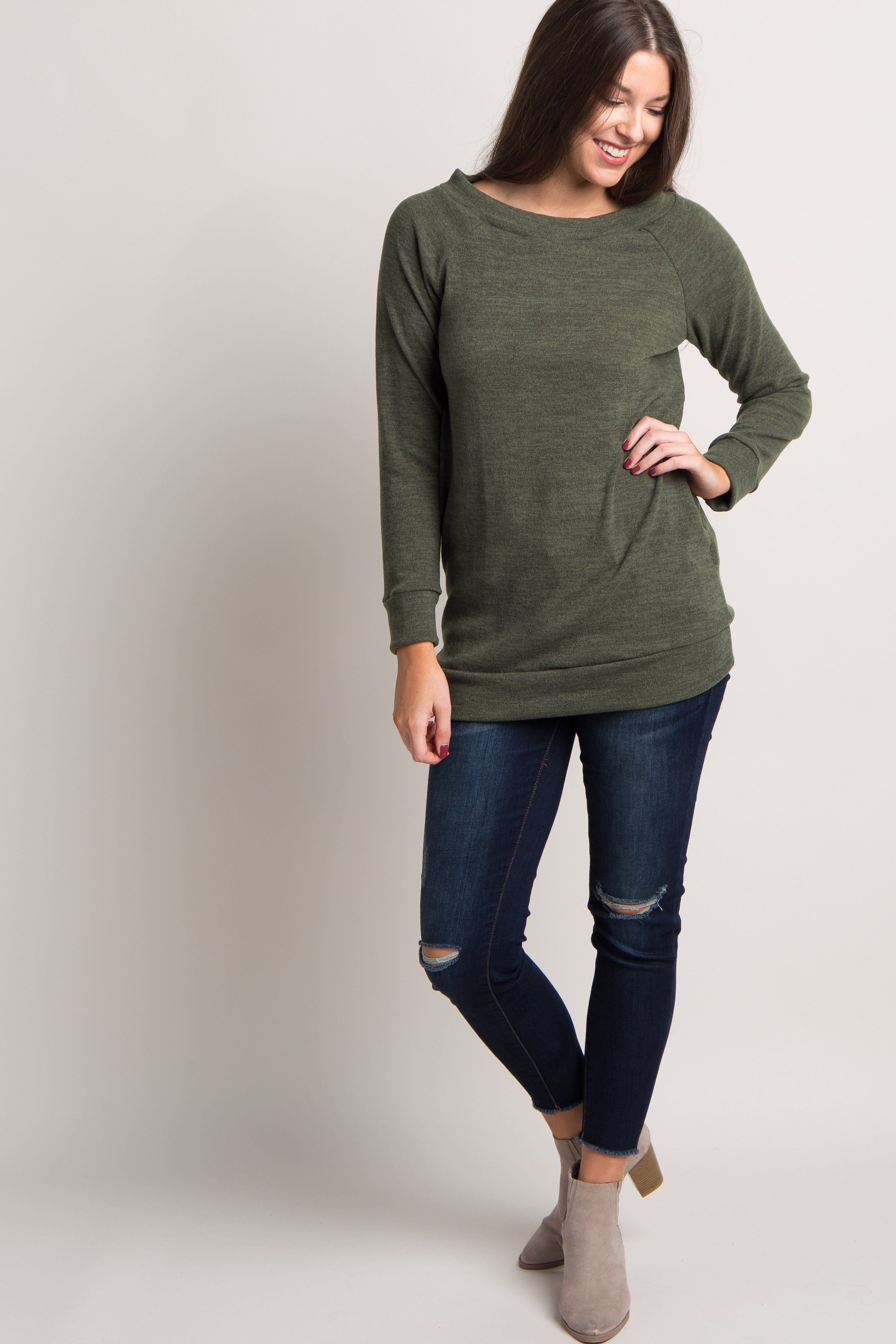 Olive Basic Sweater sold by Pinkblush product image thumbnail 2
