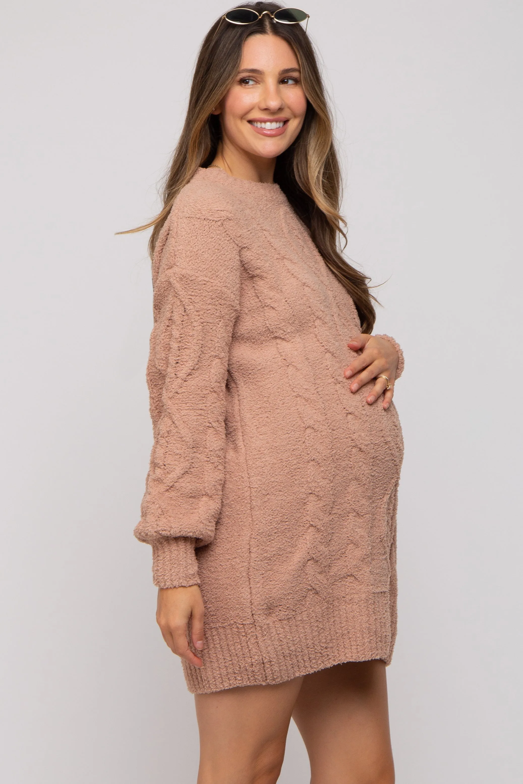 Camel Soft Knit Maternity Sweater Dress sold by Pinkblush product image thumbnail 3