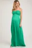 Green Smocked Halter Maternity Maxi Dress sold by Pinkblush