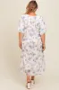 Ivory Floral Chiffon Smocked Maternity Plus Midi Dress sold by Pinkblush