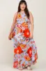 Periwinkle Floral Halter Plus Maxi Dress sold by Pinkblush