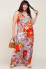 Periwinkle Floral Halter Plus Maxi Dress sold by Pinkblush