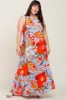 Periwinkle Floral Halter Plus Maxi Dress sold by Pinkblush