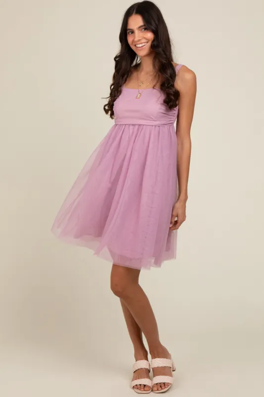 Burgundy Tulle Skirt Dress sold by Pinkblush