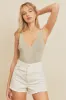 Sage Double Plunging Bodysuit sold by Pinkblush