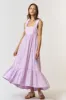 Lavender Pinafore Cutout Tie Back Maternity Maxi Dress sold by Pinkblush
