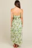 Green Floral Wave Trim Back Tie Maternity Midi Dress sold by Pinkblush