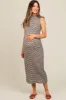 Grey Textured Knit Mock Neck Maternity Midi Dress sold by Pinkblush