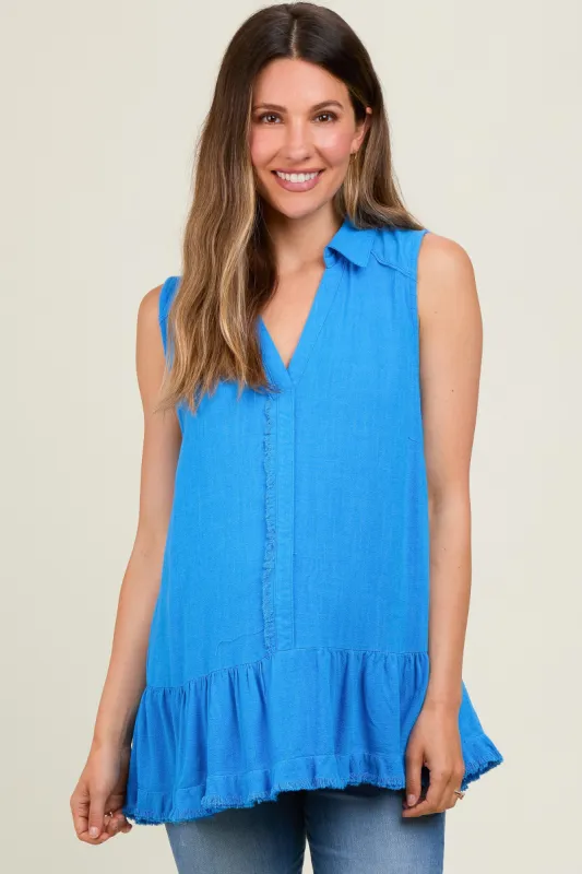Blue Collared Maternity Tank sold by Pinkblush
