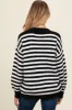 Black Striped Crew Neck Maternity Sweater sold by Pinkblush