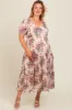 Cream Floral Chiffon Plus Maternity Maxi Dress sold by Pinkblush
