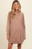 Mocha Mineral Wash Maternity Sweatshirt Dress sold by Pinkblush