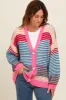 Pink Multi Striped Maternity Sweater Cardigan sold by Pinkblush