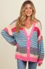 Pink Multi Striped Maternity Sweater Cardigan sold by Pinkblush
